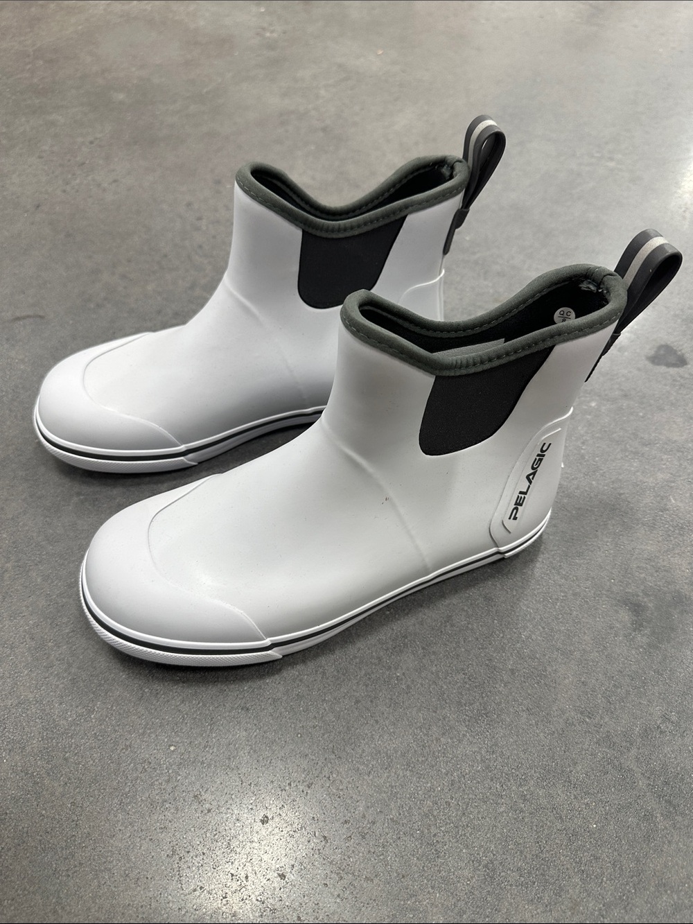 Pelagic White and Black Low Ankle Deck Boots